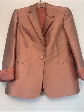 Versace Copper Satin Single-Button Blazer